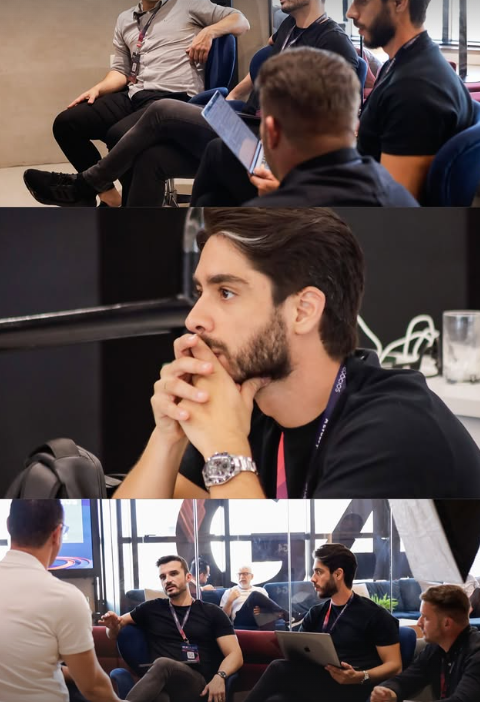Profissionais reunidos em um encontro de trabalho
